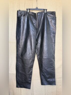 Antelope Creek Genuine Leather Black Pants
